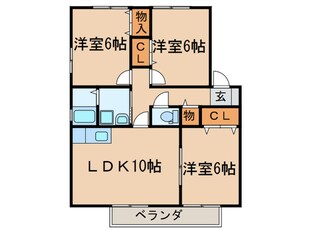 ラフィ－ネ水巻Ｂの物件間取画像